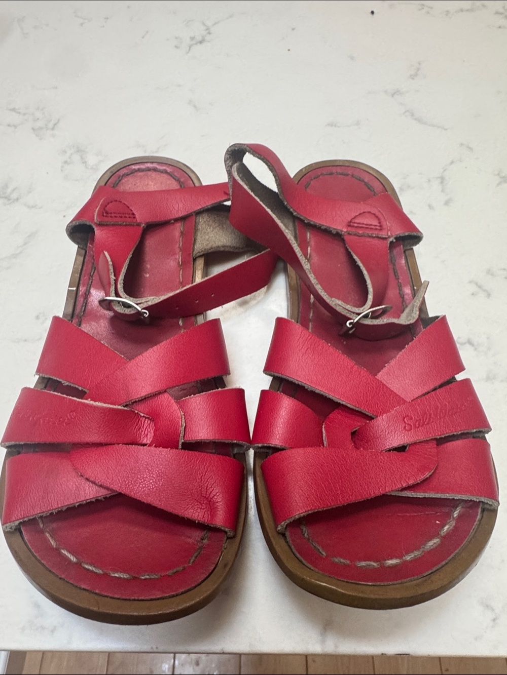 Salt Water Sandals by Hoy Red Leather Kids Sandals size 1